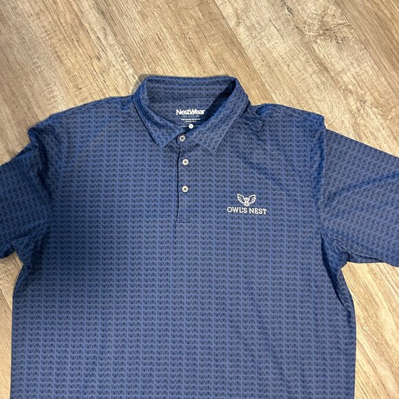 Nestwear Owl's Nest Men's Golf Polo - Picture 2 of 4